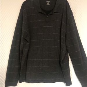 XXL Van Heusen Dark Gray Windowpane Polo Shirt